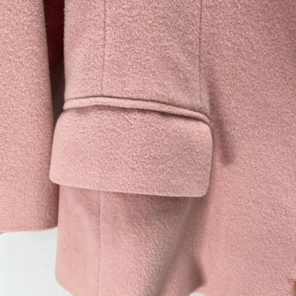 Dana Buchman Petite Blazer Size 12P Pink Wool Angora Blend Gold Buttons Lined - Picture 2 of 14